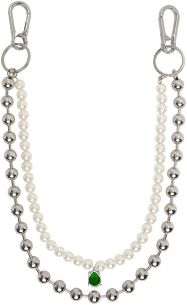 Obeski za ključe VEERT The Ball Pearl Chain With Green Stone Zelena | KEYCH2, 1