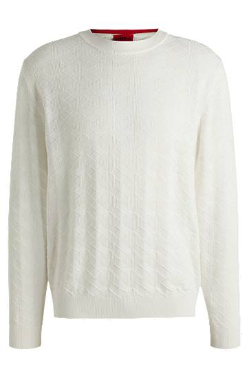 Pleteni pulover BOSS Argyle Sweater Bela | 50536694