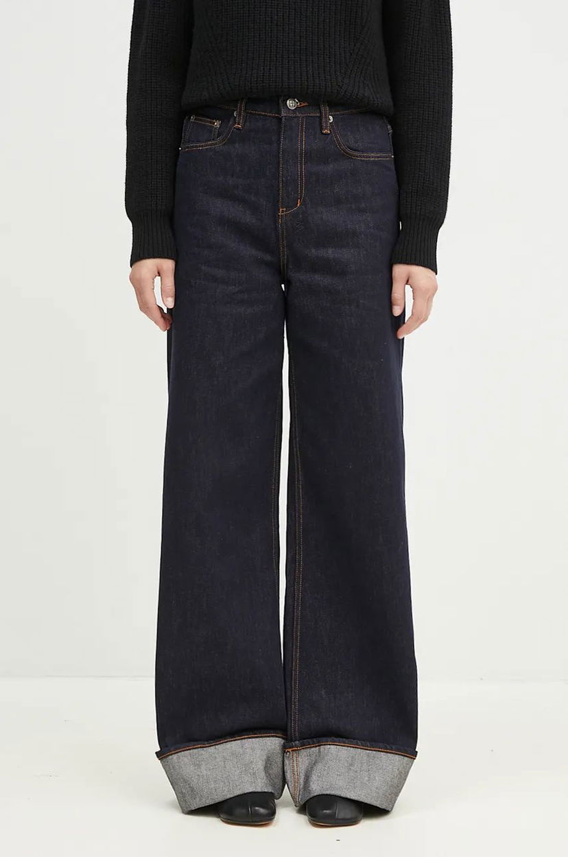 Kavbojke Ksubi High Waist Cuff Jeans Modra | WFA24DJ016