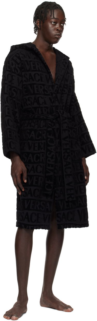 Pižame Versace Versace 'Versace' Allover Bathrobe Črna | 1010660_1A07545, 3