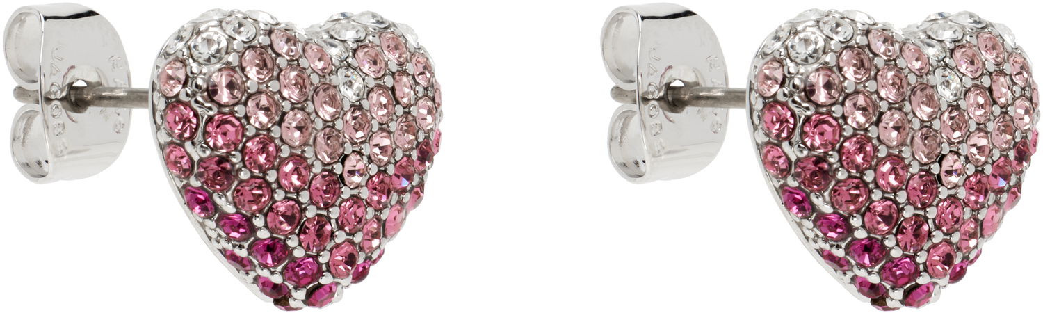 Uhani Marc Jacobs Marc Jacobs Heart Balloon Pavé Earrings Roza | 2P5JER001J04, 1