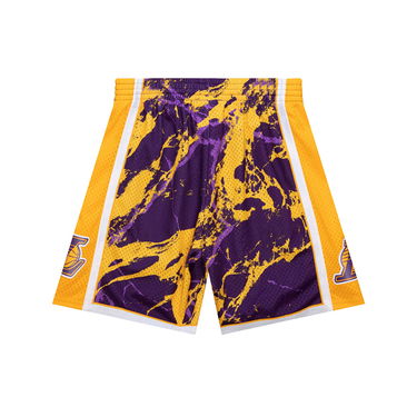 Kratke hlače Mitchell & Ness NBA Los Angeles Lakers Team Marble Swingman Shorts Lila | PFSW1279-LAL09PPPPTPR, 2
