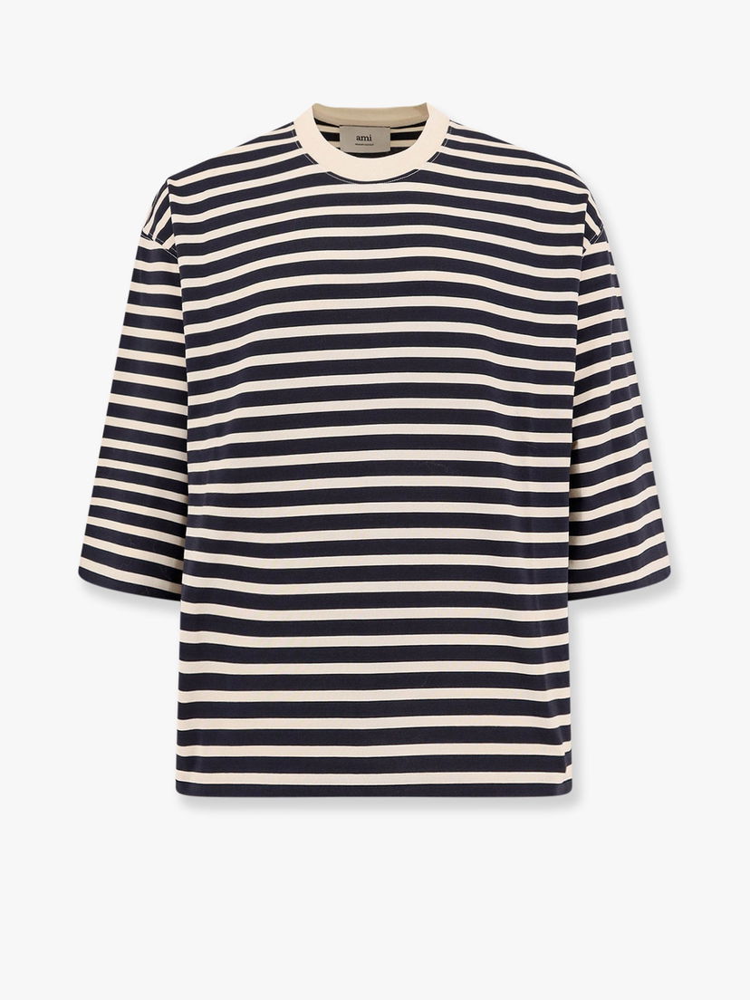 Majica AMI Striped T-Shirt AMI Paris Mornarica | UTS056JE01214330