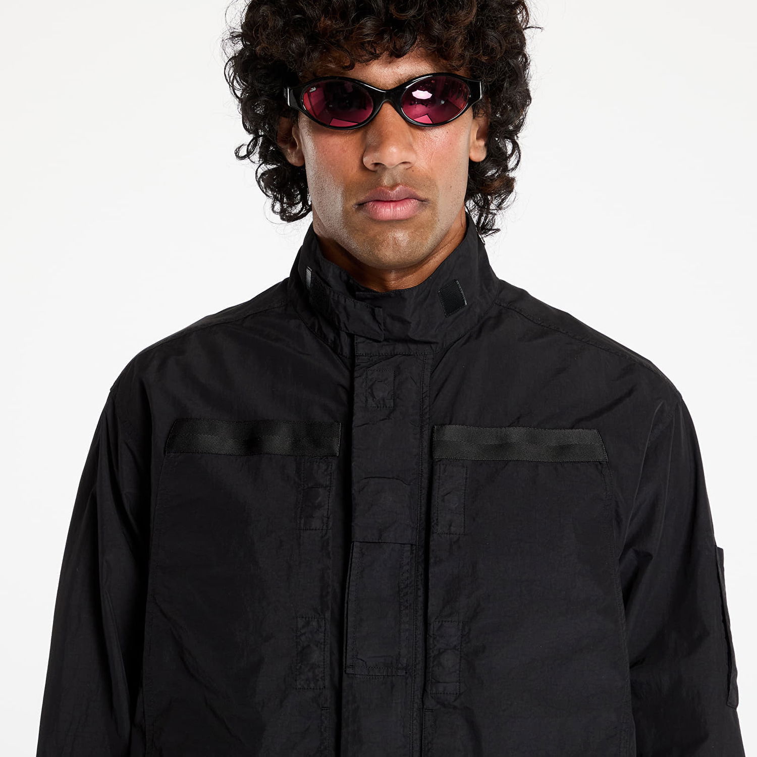 Jakna C.P. Company C.P. Company Flatt Nylon Lens Overshirt Črna | 18CMOS081A005991G-999, 1