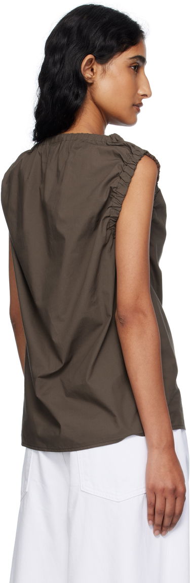 Majica brez rokavov Baserange Baserange Mia Gathered Blouse Rjava | TSMI-PO-AU25, 2