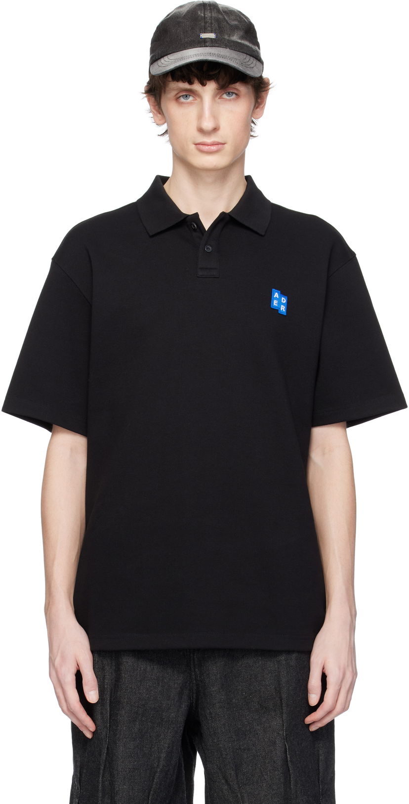 Polo majica ADER ERROR ADER error Sig; TRS Tag 01 Polo Črna | BO42FYPL0201BK