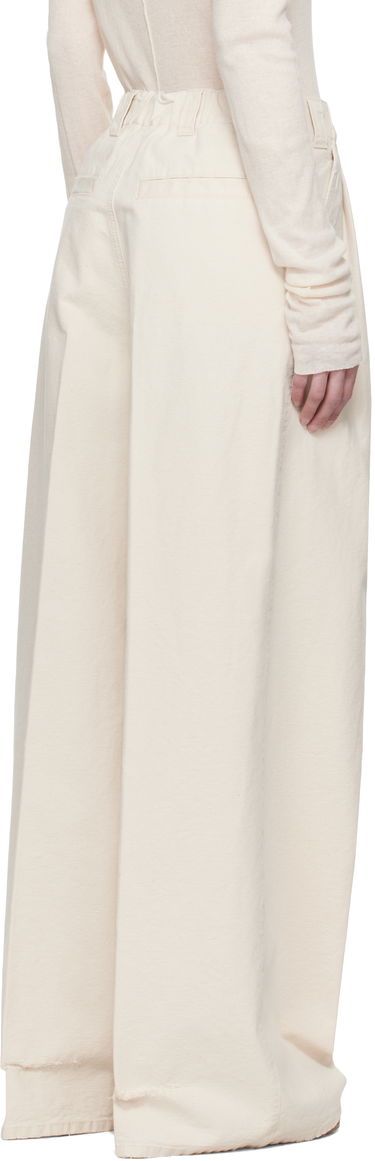 Hlače Maison Margiela Maison Margiela Pleated Wide-Leg Jeans Bela | S51KA0605 M35261, 2