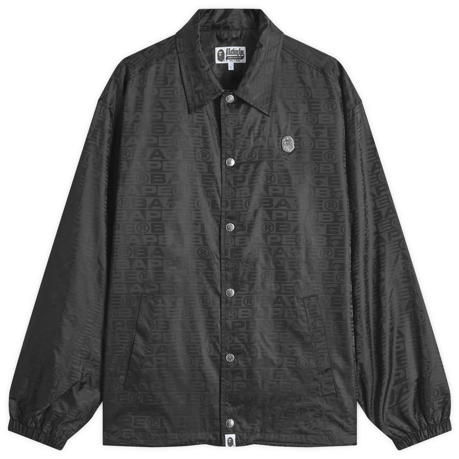 Vetrovka BAPE Nylon Coach Jacket with All-Over Logo Print Črna | 001LJK801314M-BLK, 0
