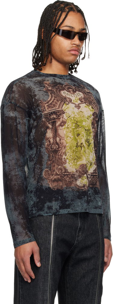 Majica Jean Paul Gaultier The Oversized Médaillon Printed Mesh Long Sleeve Top Večbarvna | 25/04-W-TO340-M006P-005740, 1