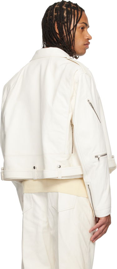 Jakna Rick Owens Concordians Cropped Jumbo Bauhaus Stooges Leather Jacket Bela | RU02E1770 LBH, 2