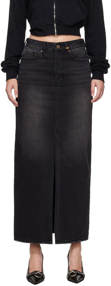 Krila We11done We11done Washed Denim Maxi Skirt Črna | WD-DS2-24-373-W-BK, 0