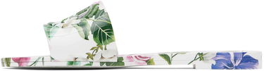 Obleke Dolce & Gabbana Dolce&Gabbana Floral Print Rubber Slides Bela | CW2215 A6L05, 2