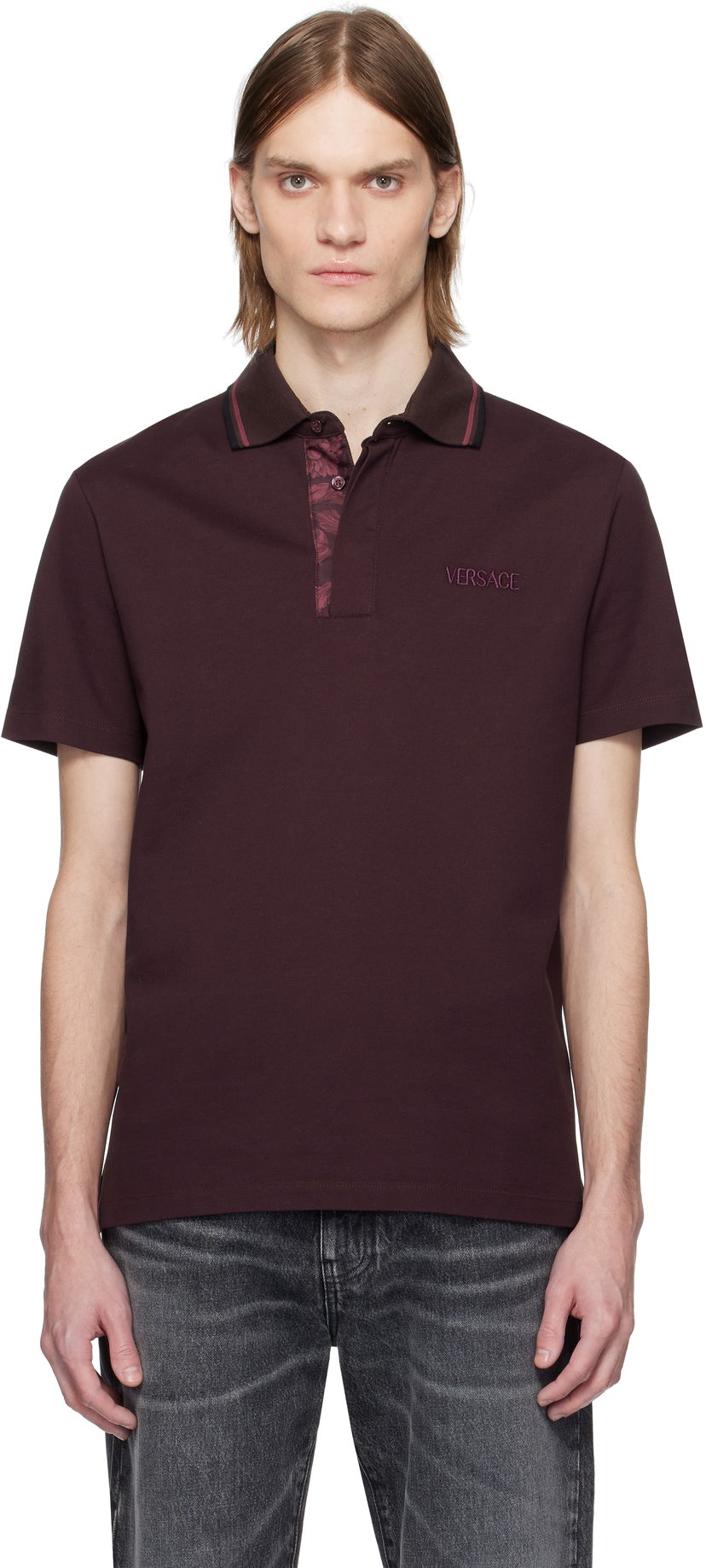 Polo majica Versace Versace Piqué Polo Bordo | 1015808_1A11072