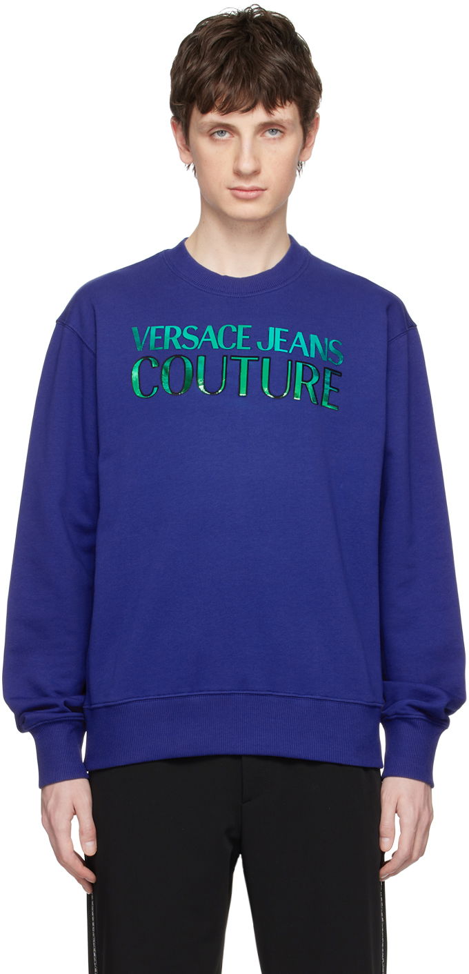 Pulover Versace Jeans Couture Iridescent Sweatshirt Modra | E74GAIG06 ECF01G, 0