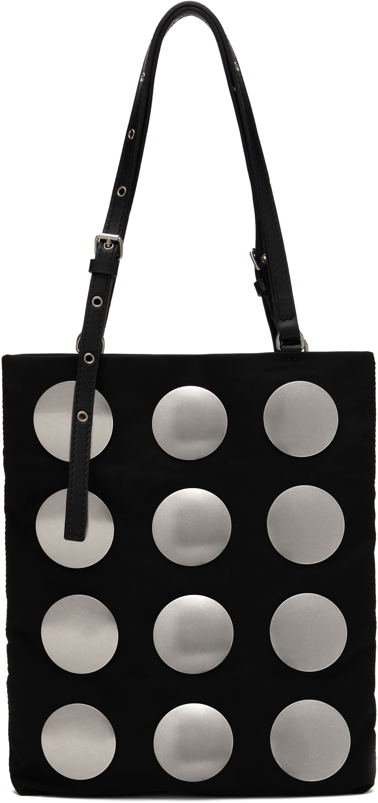 Tote bag We11done We11done Round Studded Mini Tote Črna | WD-AB0-25-476-U-BK, 0