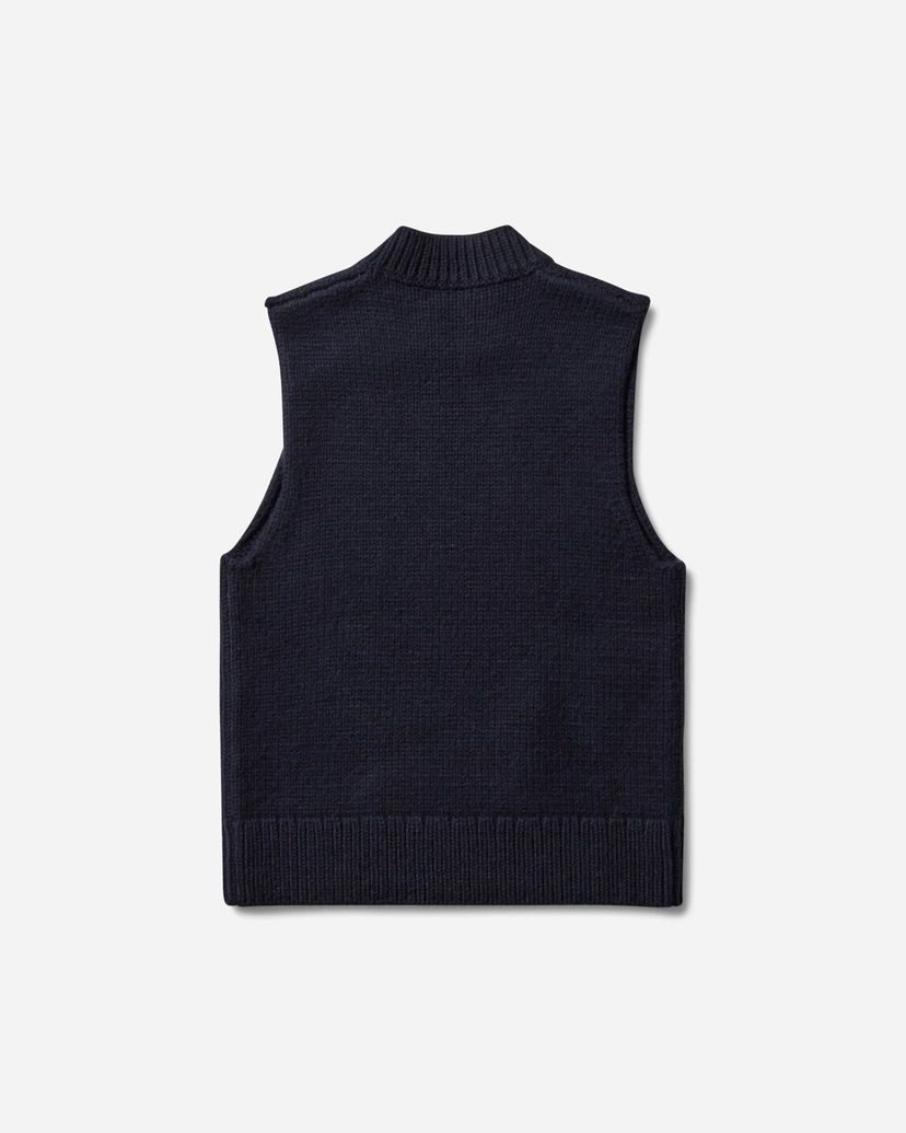 Pleteni pulover Dries Van Noten Sleeveless Sweater Mock Neck Mornarica | 252-021245-2710 509
