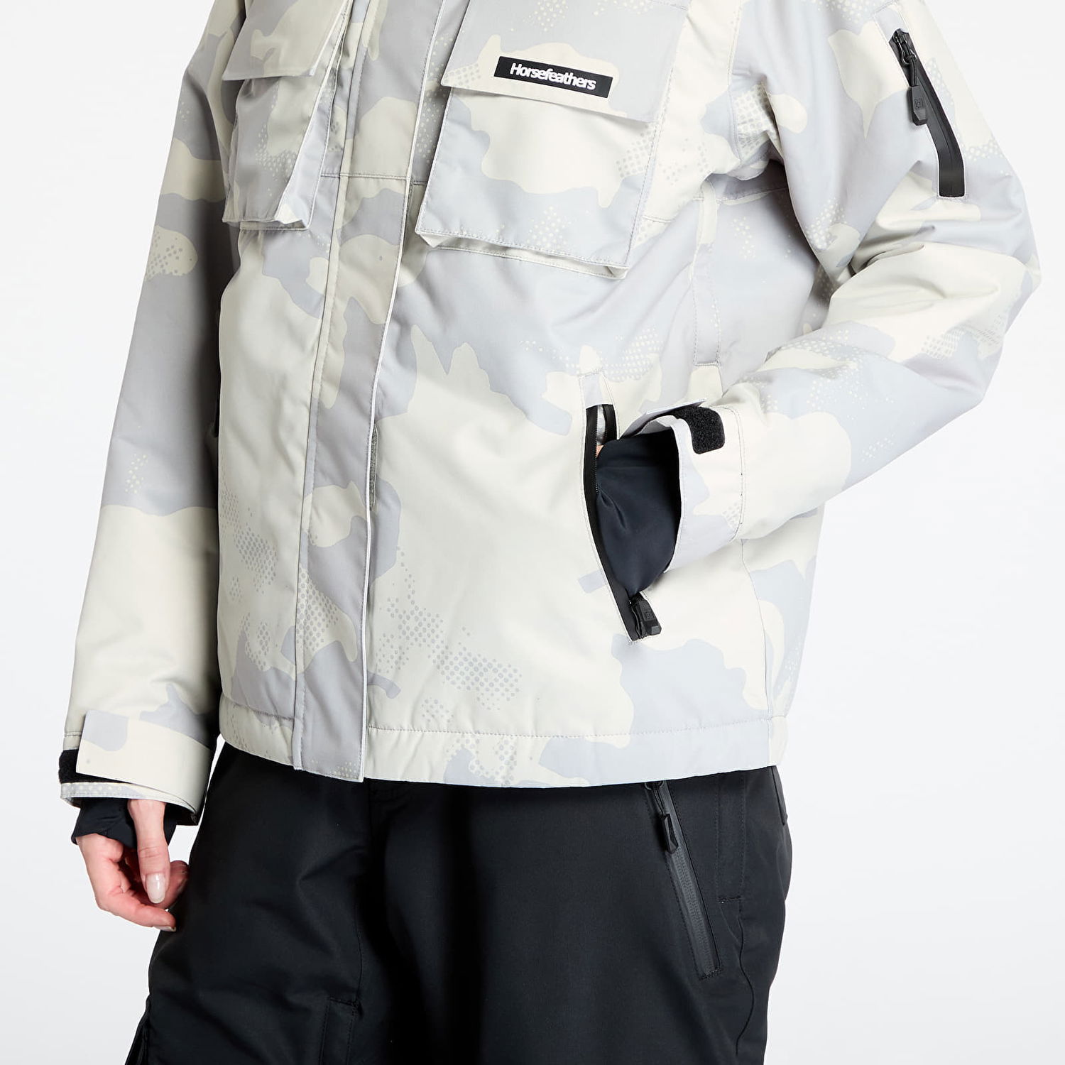 Parka Horsefeathers Snowstorm Print Hooded Jacket Bela | OW221B, 1