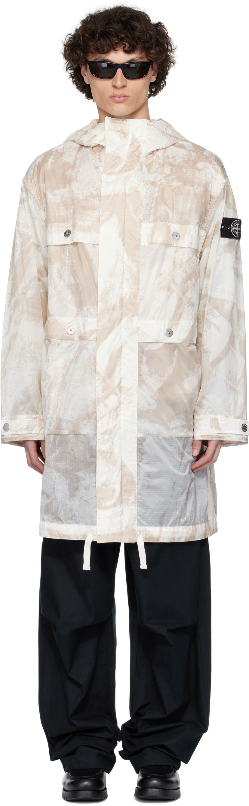Parka Stone Island Stone Island UV-Reactive Scan Camo Ripstop Parka Bež | K1S15 7100011 S00E2