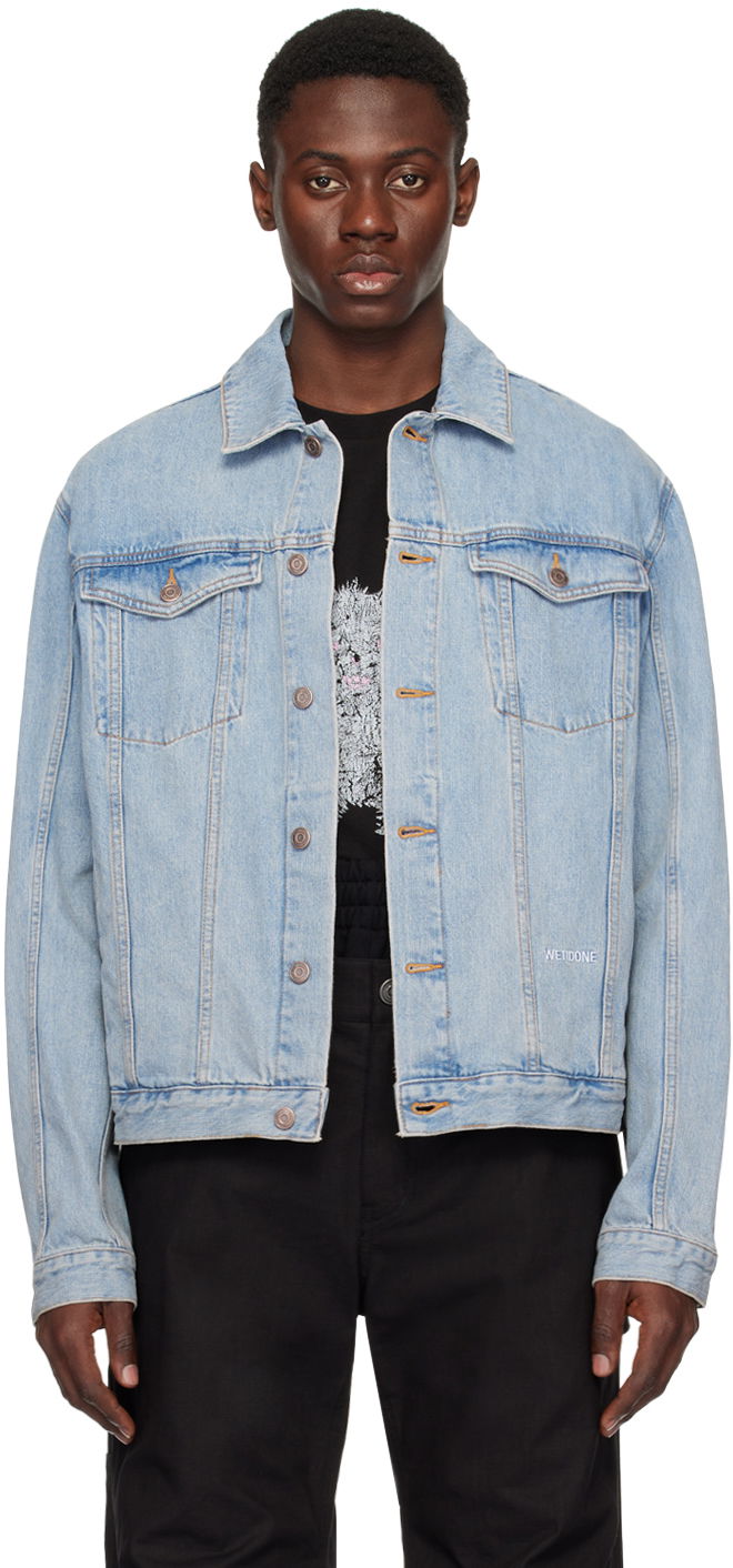 Jakna We11done We11done Embroidered Denim Jacket Modra | WD-DJ1-24-367-U-IC
