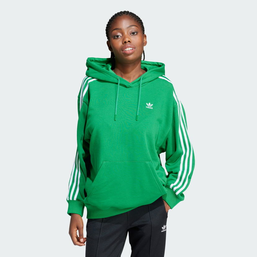 Pulover adidas Originals Adicolor 3-Stripes Oversized Zelena | IN8398