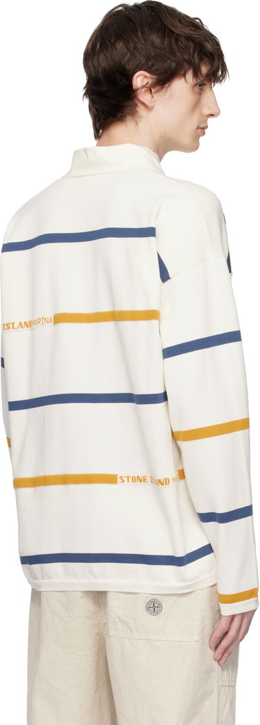 Polo majica Stone Island Stone Island Striped Organic Cotton Polo Bela | K1S15 5100035 S00XB, 2
