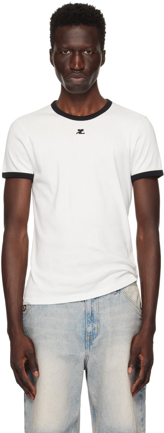Majica Courrèges Courrèges Signature Contrast T-Shirt Bela | VESJTS020JS0070