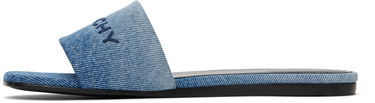 Modni dodatki Givenchy Givenchy 4G Flat Denim Slides Modra | BE306FE2CC420, 2