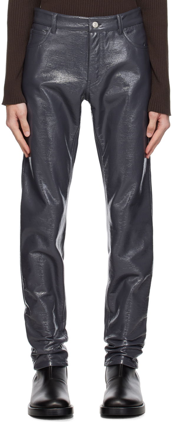 Kavbojke Courrèges Crinkled Slim-Fit Trousers Siva | 123CPA022VY0014