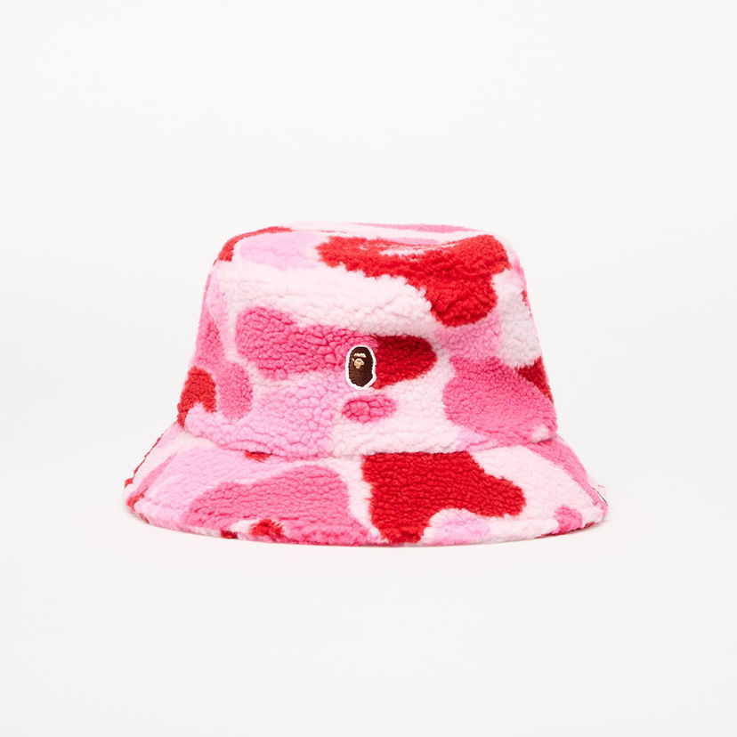 Klobuk BAPE A BATHING APE ABC Camo Boa Fleece Bucket Hat Roza | 001HTK801006M PNK