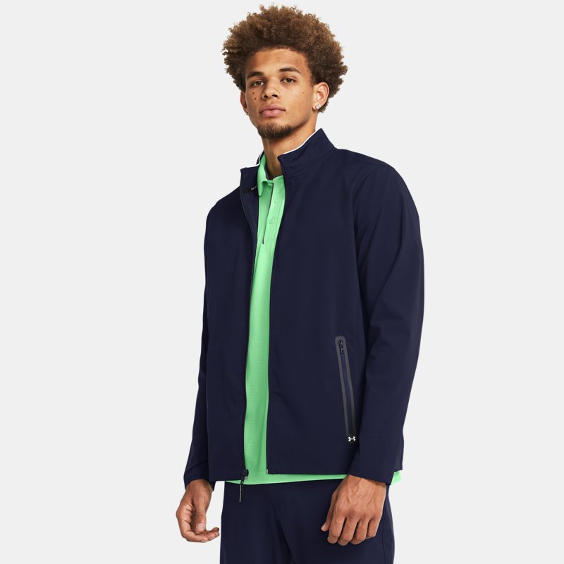 Majica Under Armour Herren Storm Windstrike Oberteil mit durchgehendem Zip Midnight Blaue Mornarica | 1383150-410