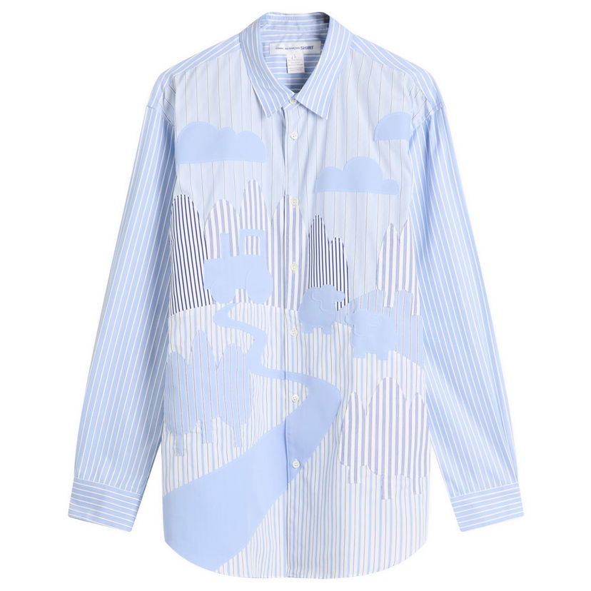 Srajce Comme des Garçons SHIRT YD Stripe Shirt Modra | FP-B048-051-1