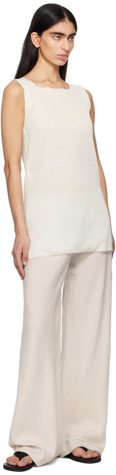 Majica brez rokavov The Row The Row Jaylen Square Neck Tank Top Bela | 8682-Y889, 3