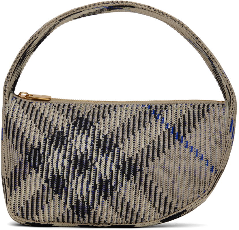 Oblačila Burberry Off-White Check Mini Knitted Bag Siva | 8095374