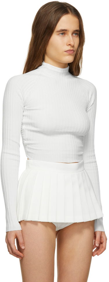Majica Dion Lee Ribbed Knit Turtleneck Crop Top Črna | A7548R22, 4