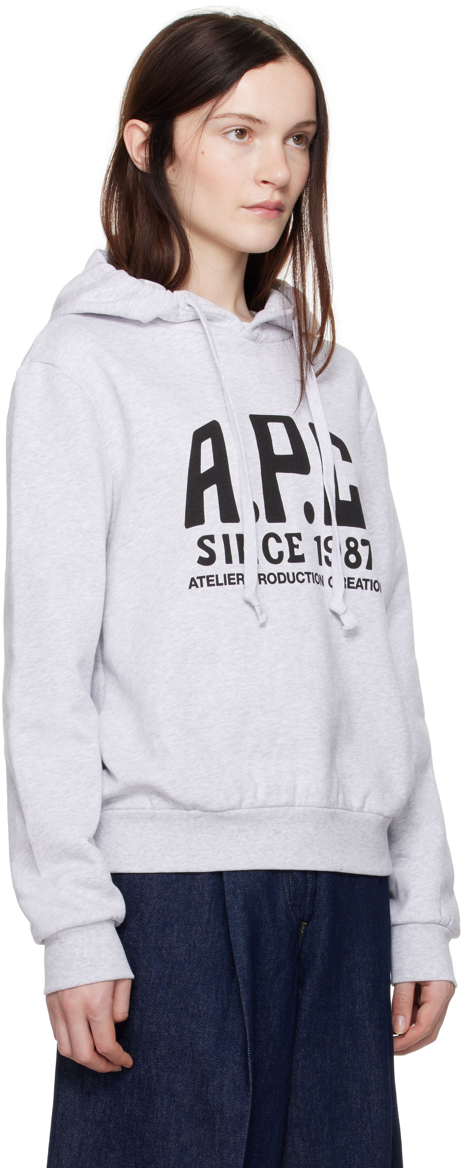 Pulover A.P.C. Print Label Hoodie Siva | COHBV-M27955, 1