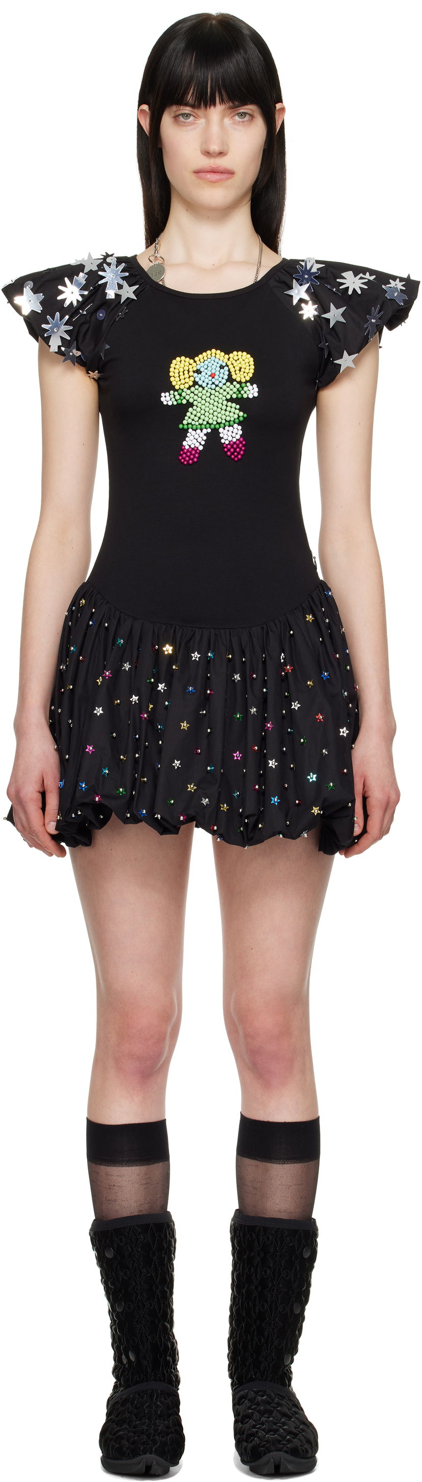 Obleke Chopova Lowena Chopova Lowena Angelica Embellished Minidress Črna | 1288
