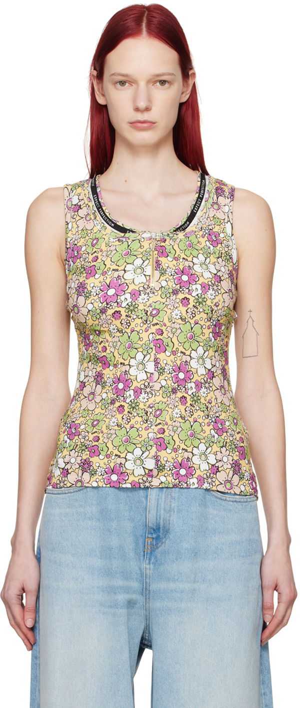 Majica brez rokavov Martine Rose Floral Tank Top Zelena | MRSS24-634B