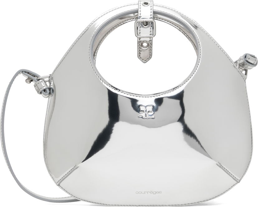Torba za čez ramo Courrèges Mini Mirror Effect Shoulder Bag Kovinski | 324GSA126PU0017