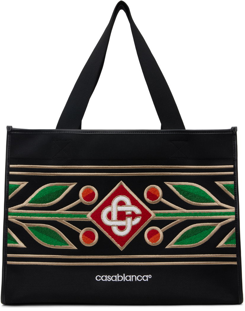 Tote bag Casablanca Knit Shopper Tote Bag Črna | AF24-BAG-106-01