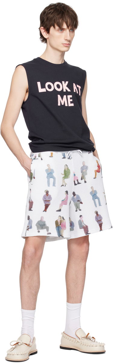 Kratke hlače JW Anderson JW Anderson Printed Waffle Shorts Bela | JR0054-PG1737, 3