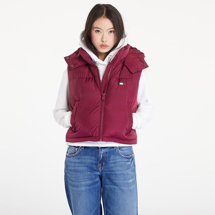 Telovnik Tommy Hilfiger Crop Alaska Puffer Vest Valley Grape Bordo | DW0DW18611 VVK