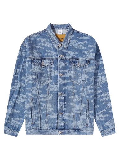 Jakna VETEMENTS Stamped Logo Denim Jacket Modra | UA53JA750L