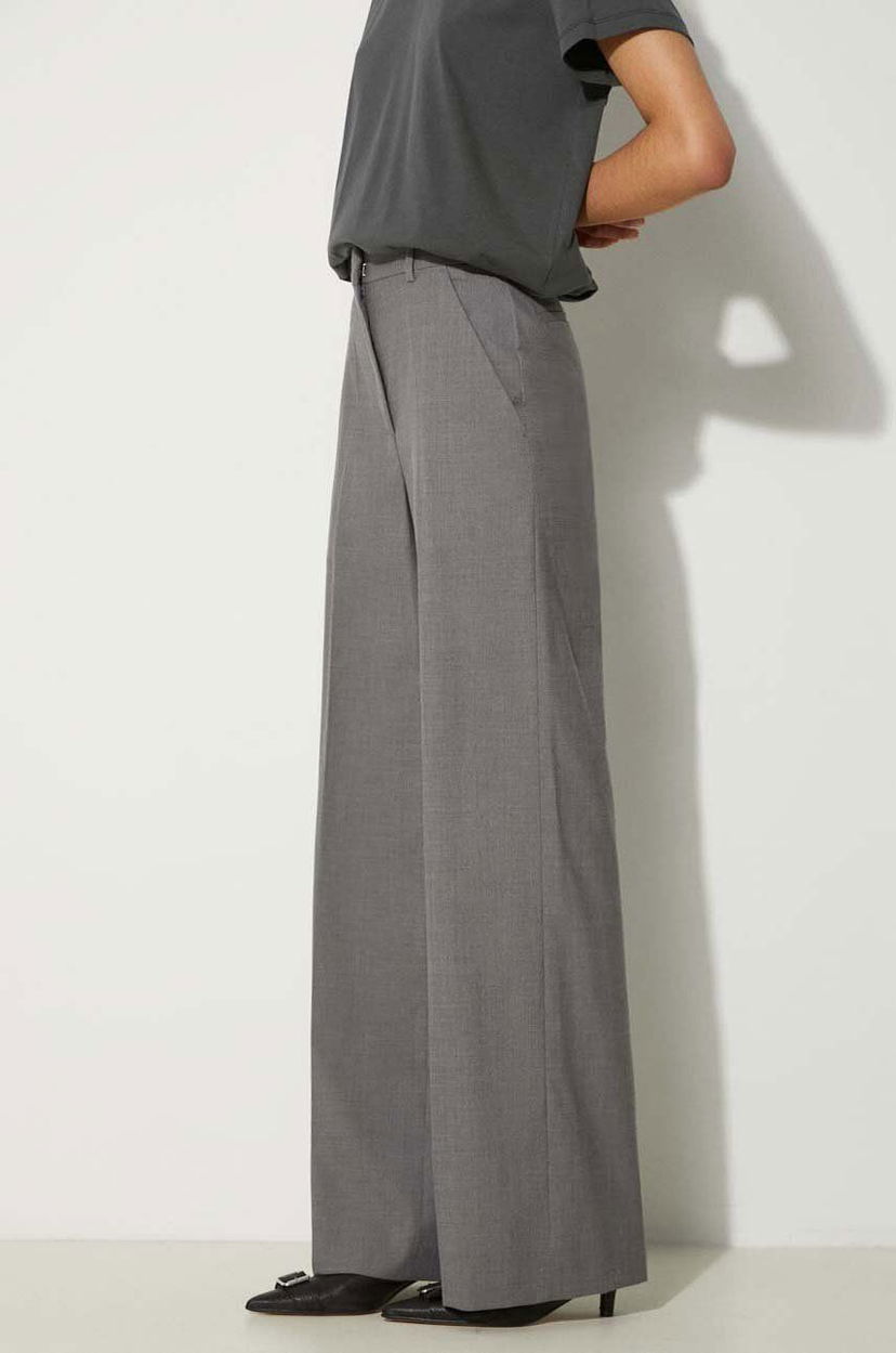 Hlače KENZO Cool Wool Wide Pants Siva | FE62PA0949RB.97