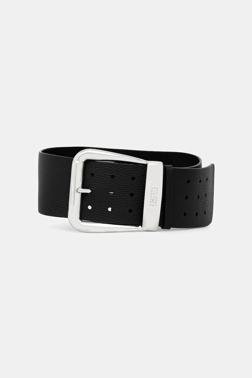 Pasovi Maison Margiela MM6 Maison Margiela Leather Belt Črna | SA5TP0016.P8326.T8013