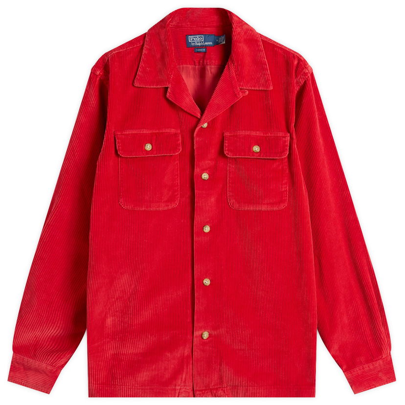Srajce Polo by Ralph Lauren Ralph Lauren Corduroy Overshirt, Size Large Rdeča | 710981753004-Red