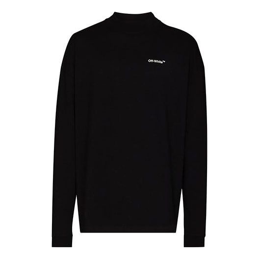 Pleteni pulover Off-White Off-White FW21 Logo Loose Fit Long Sleeves T-Shirt Črna | OMAB032C99JER0011001
