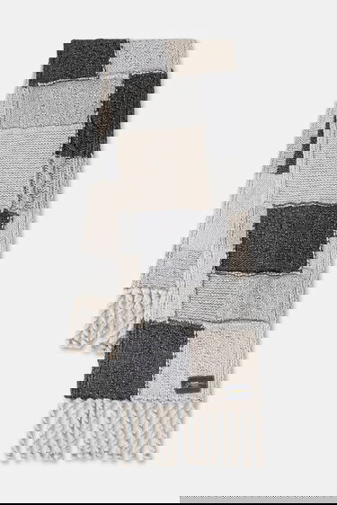 Šala GANNI Knitted Wool Cotton Bubble Patchwork Scarf Večbarvna | A6662, 0