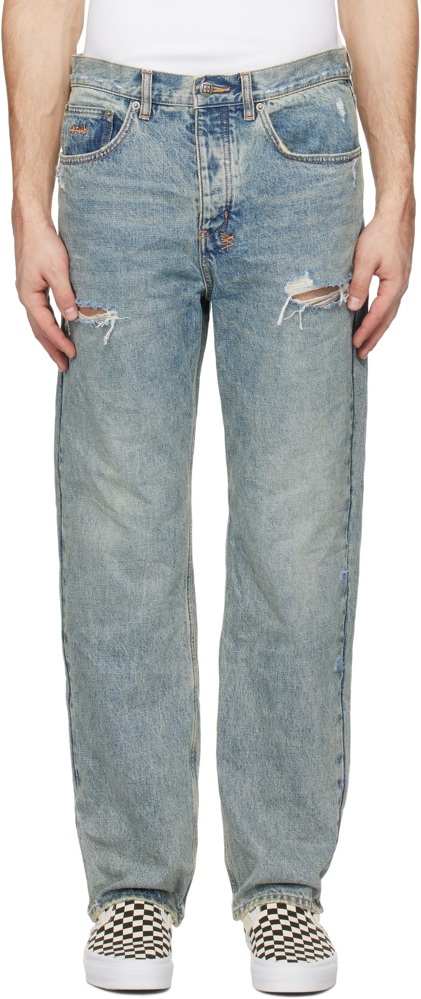 Kavbojke Ksubi Ksubi Anti K Stage Dive Trashed Jeans Modra | MPS25DJ030