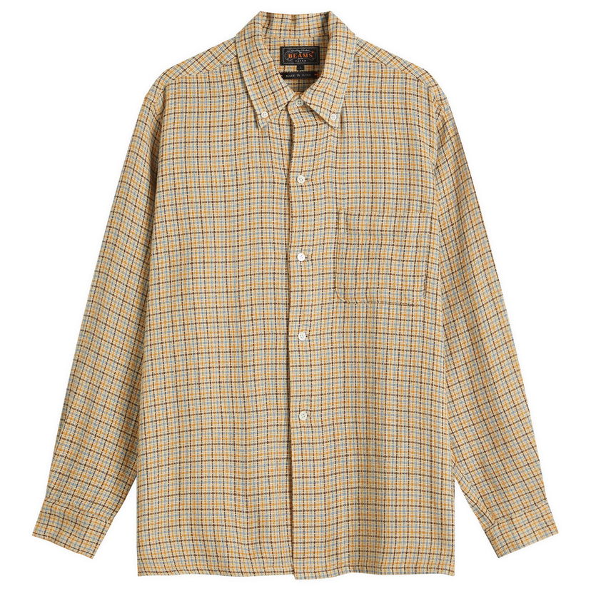 Srajce BEAMS Beams Plus Gunclub Mesh Button Down Shirt, Size Small Bež | 3811-1162-139-20