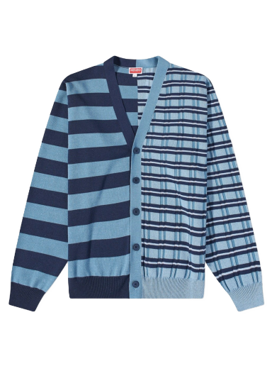 Pleteni pulover KENZO Split Striped Cardigan Sky Modra | FC65CA3283CK64